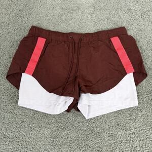 New Balance X Bandier Shorts Womens Large Brown Colorblock Running Athletic